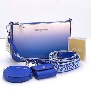 MICHAEL KORS SMALL XBODY SHOULDER BAG W TECH ELECTRIC BLUE MULTI COLOR